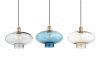 Szklana lampa wisząca TRESCO 8982 Argon Niebieski Miedziane detale